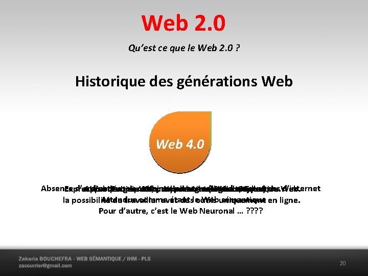 Web 2. 0 Qu’est ce que le Web 2. 0 ? Historique des générations