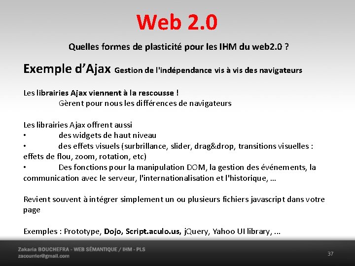 Web 2. 0 Quelles formes de plasticité pour les IHM du web 2. 0