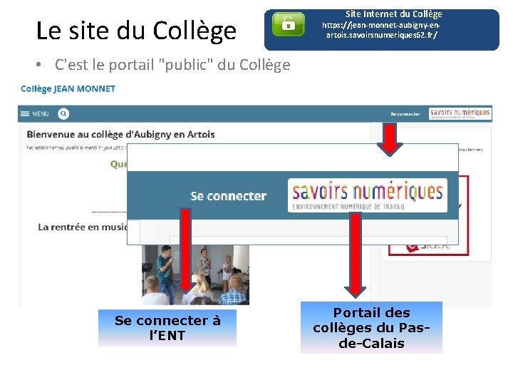 Le site du Collège Site Internet du Collège https: //jean-monnet-aubigny-enartois. savoirsnumeriques 62. fr/ •