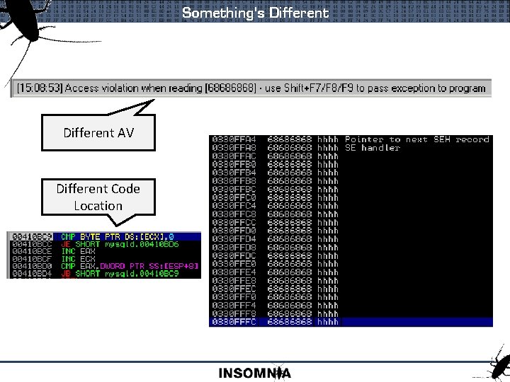 Something's Different AV Different Code Location 