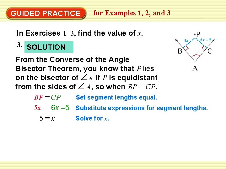GUIDED PRACTICE for Examples 1, 2, and 3 In Exercises 1– 3, find the