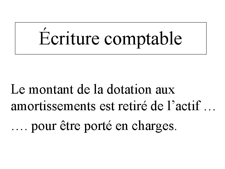 Écriture comptable Le montant de la dotation aux amortissements est retiré de l’actif … Écriture comptable Le montant de la dotation aux amortissements est retiré de l’actif …