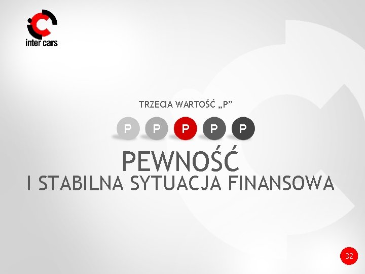 TRZECIA WARTOŚĆ „P” P P PEWNOŚĆ I STABILNA SYTUACJA FINANSOWA 32 