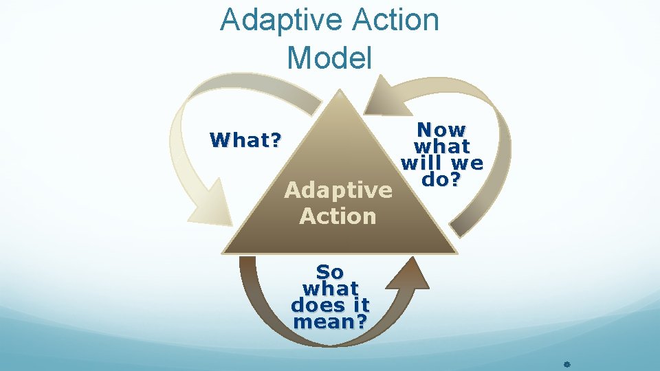 Adaptive Action Model What? Adaptive Action So what does it mean? Now what will