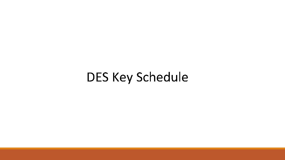 DES Key Schedule 
