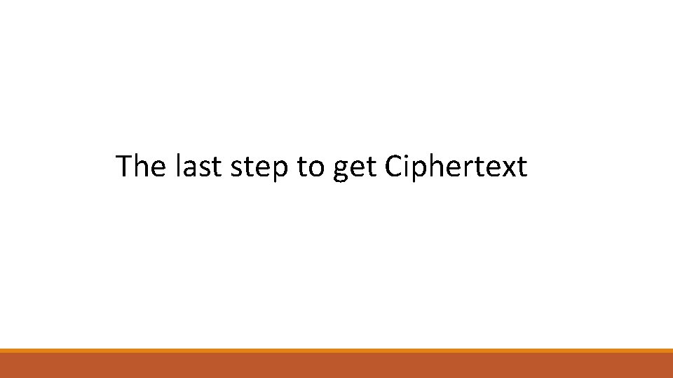 The last step to get Ciphertext 