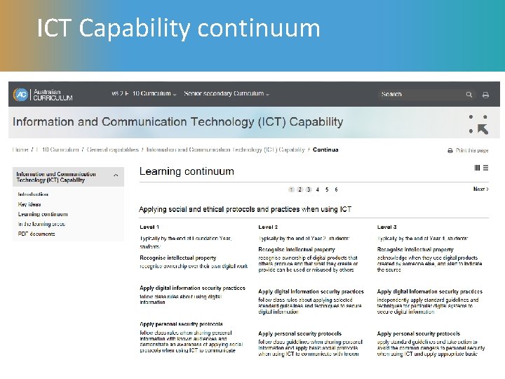 ICT Capability continuum 