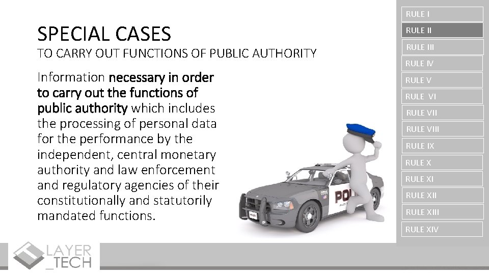 SPECIAL CASES TO CARRY OUT FUNCTIONS OF PUBLIC AUTHORITY Information necessary in order to