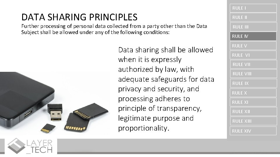 DATA SHARING PRINCIPLES Further processing of personal data collected from a party other than