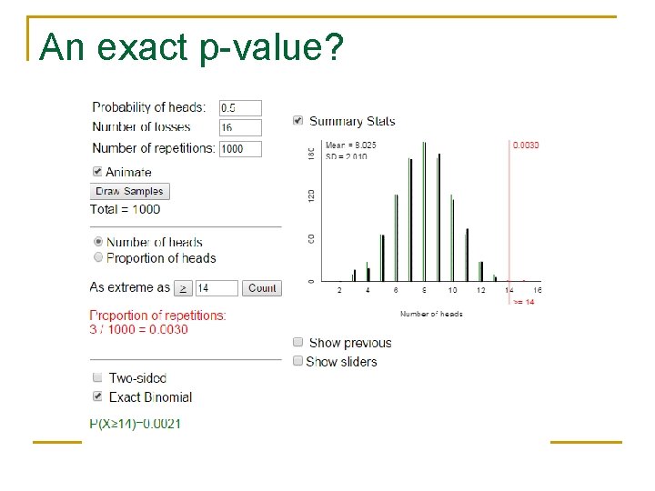 An exact p-value? 