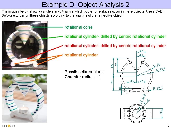 Example D: Object Analysis 2 The images below show a candle stand. Analyse which