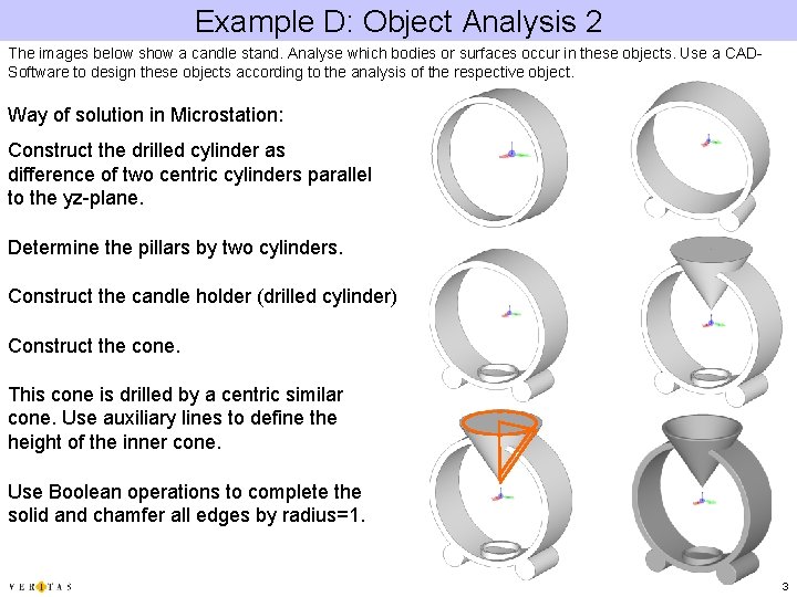 Example D: Object Analysis 2 The images below show a candle stand. Analyse which