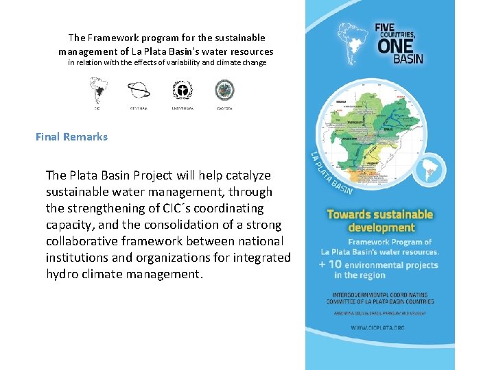 The Framework program for the sustainable management of La Plata Basin's water resources in