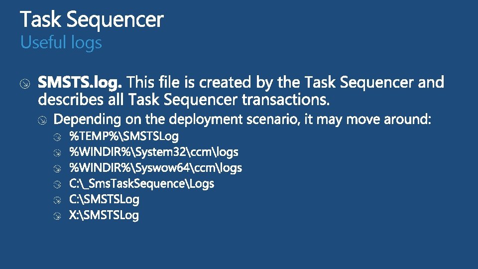 Useful logs  Useful logs