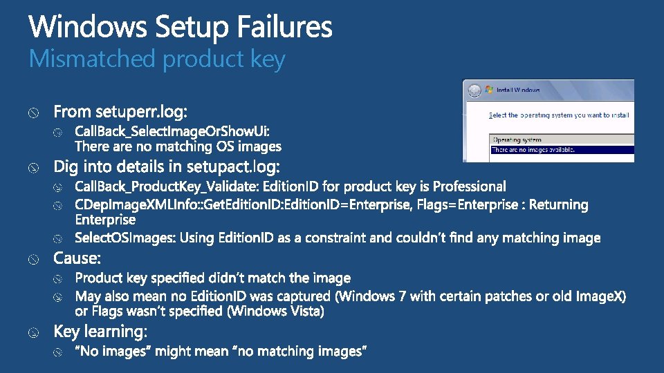 Mismatched product key  Mismatched product key