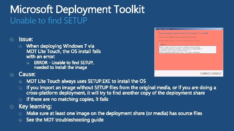 Unable to find SETUP  Unable to find SETUP