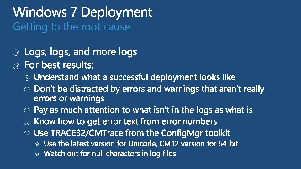 Getting to the root cause  Getting to the root cause