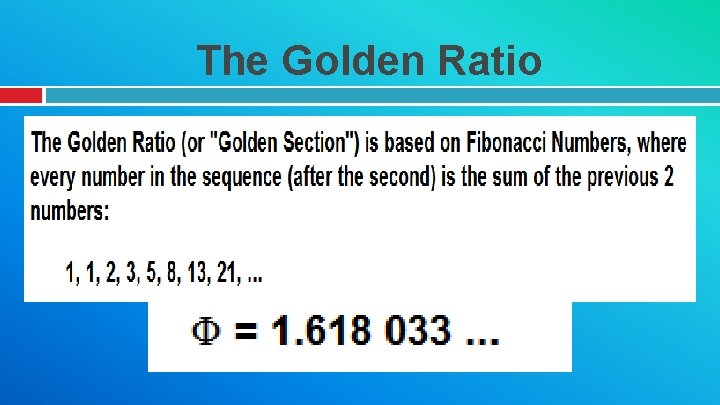 The Golden Ratio 