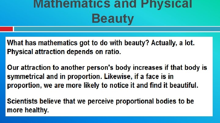 Mathematics and Physical Beauty 