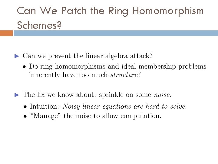 Can We Patch the Ring Homomorphism Schemes? 