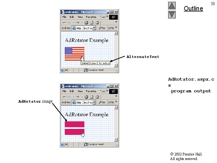 Outline 38 Alternate. Text Ad. Rotator. aspx. c s program output Ad. Rotator image