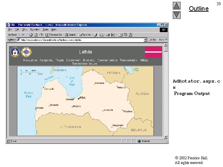 Outline 39 Ad. Rotator. aspx. c s Program Output 2002 Prentice Hall. All rights