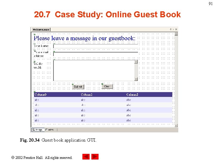 91 20. 7 Case Study: Online Guest Book Fig. 20. 34 Guest book application