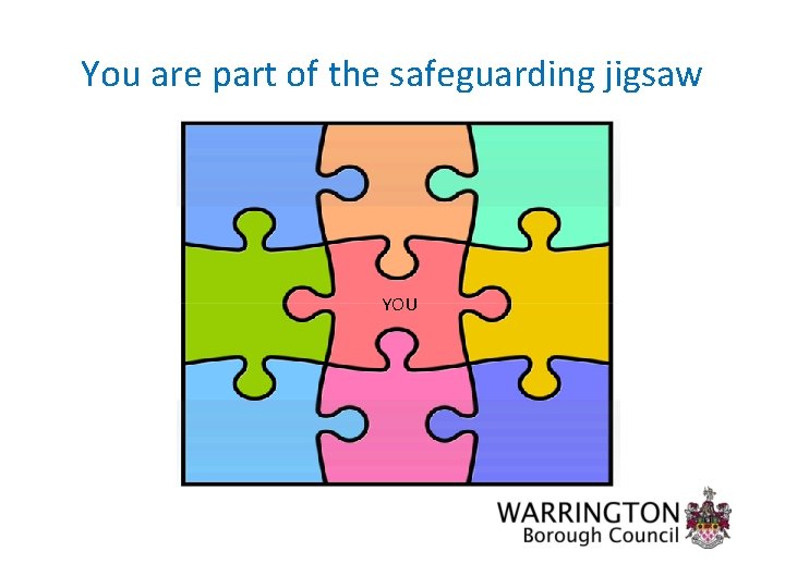 You are part of the safeguarding jigsaw YOU 