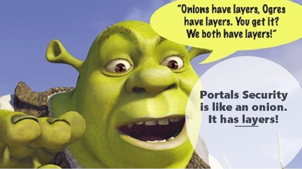 Portals Security is like an onion. It has layers! 