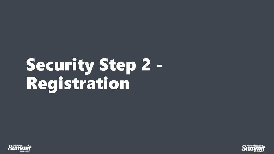 Security Step 2 Registration 