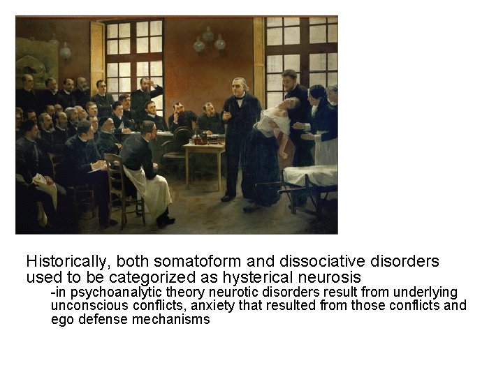 Historically, both somatoform and dissociative disorders used to be categorized as hysterical neurosis -in