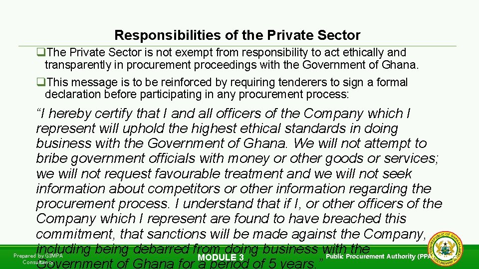 Responsibilities of the Private Sector q. The Private Sector is not exempt from responsibility