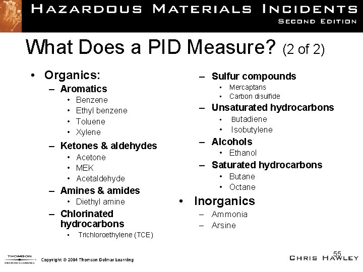What Does a PID Measure? (2 of 2) • Organics: – Aromatics • •