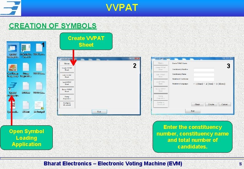 VVPAT CREATION OF SYMBOLS 1 Create VVPAT Sheet 2 Open Symbol Loading Application 3