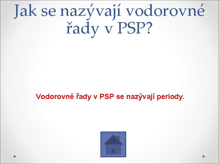 Jak se nazývají vodorovné řady v PSP? Vodorovné řady v PSP se nazývají periody.