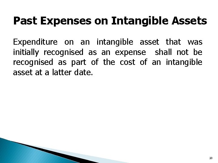 Past Expenses on Intangible Assets Expenditure on an intangible asset that was initially recognised