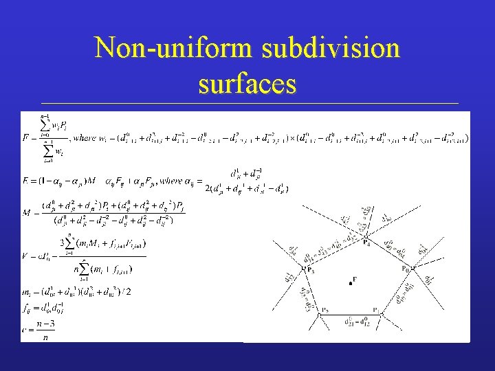 Non-uniform subdivision surfaces 