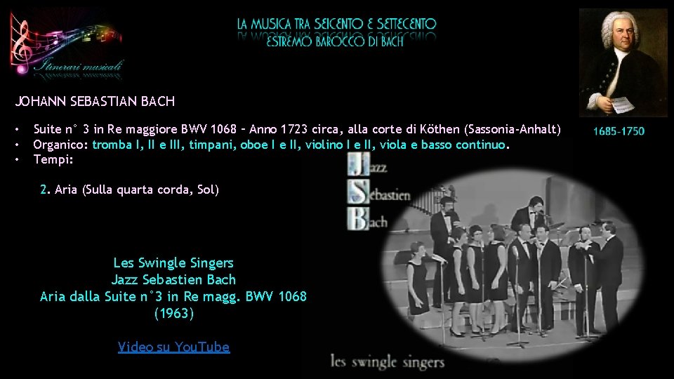 JOHANN SEBASTIAN BACH • • • Suite n° 3 in Re maggiore BWV 1068