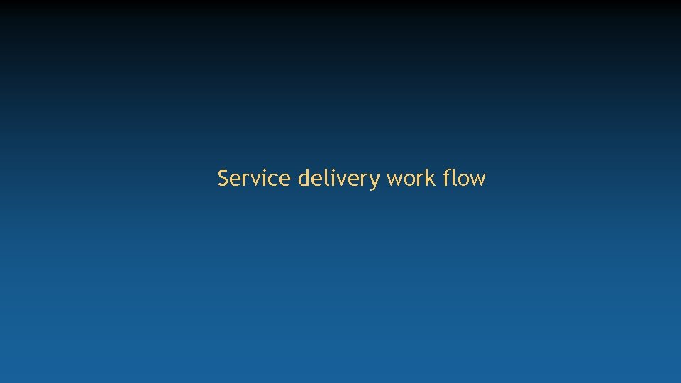 Service delivery work flow 