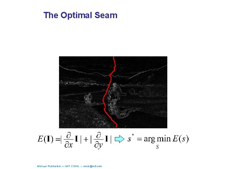 The Optimal Seam Michael Rubinstein — MIT CSAIL – mrub@mit. edu 
