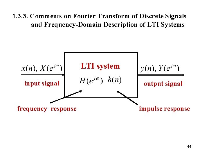 1. 3. 3. Comments on Fourier Transform of Discrete Signals and Frequency-Domain Description of