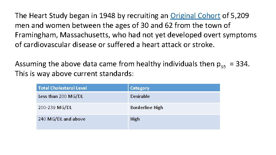 The Heart Study began in 1948 by recruiting an Original Cohort of 5, 209