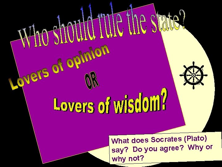 What does Socrates (Plato) say? Do you agree? Why or why not? 