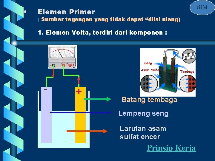  • SIM Elemen Primer ( Sumber tegangan yang tidak dapat “diisi ulang) 1.