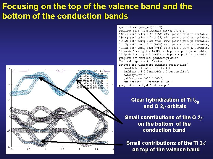 Focusing on the top of the valence band the bottom of the conduction bands