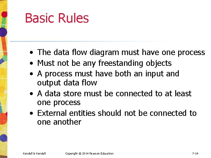 Basic Rules • The data flow diagram must have one process • Must not