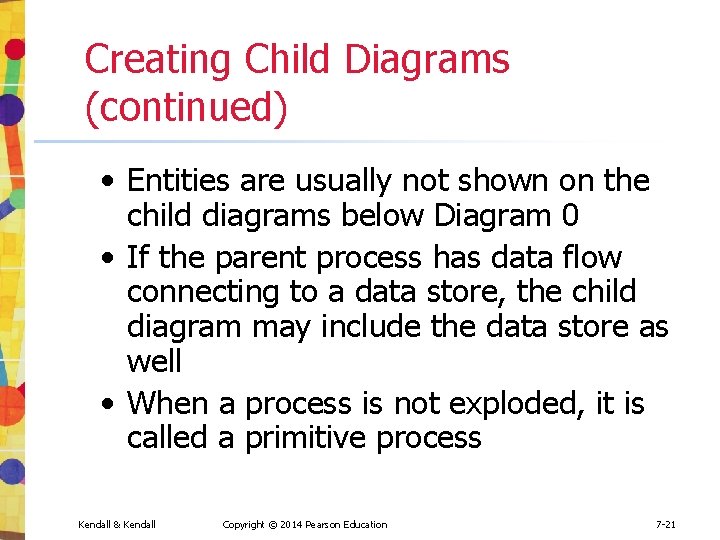 Creating Child Diagrams (continued) • Entities are usually not shown on the child diagrams