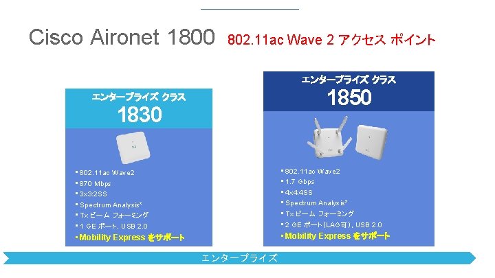 Cisco Aironet 1800 802. 11 ac Wave 2 アクセス ポイント エンタープライズ クラス 1850 エンタープライズ