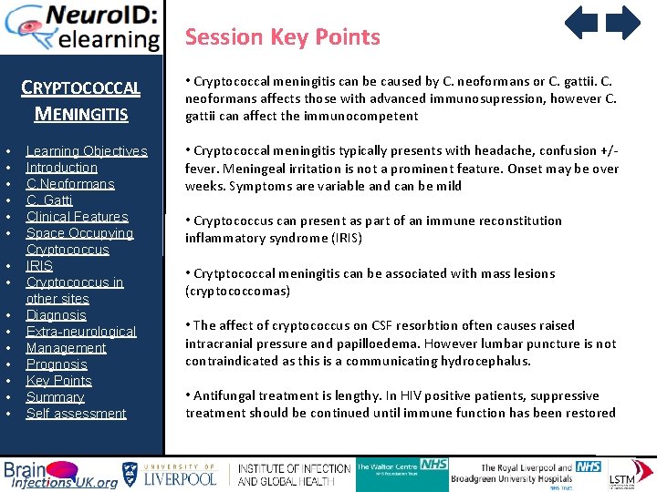 Session Key Points CRYPTOCOCCAL MENINGITIS • • • • Learning Objectives Introduction C. Neoformans