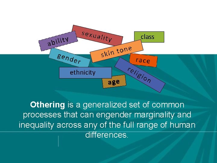 class ethnicity Othering is a generalized set of common processes that can engender marginality